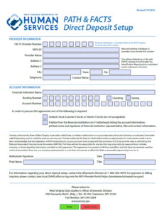 Direct Deposit Setup Form Image